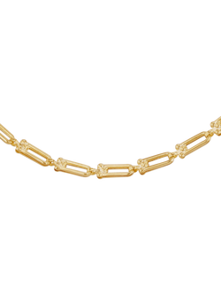 IBB 9ct Yellow Gold Mini Industrial Chain Necklace, Yellow Gold