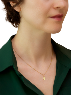 IBB 9ct Yellow Gold Mini Oval Holy Mary Pendant - view 2, Yellow Gold