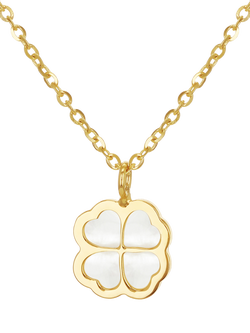 IBB Pearl Clover Pendant, Yellow Gold/Multi, Yellow Gold/ Multi