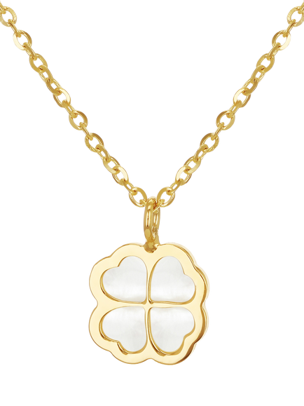 IBB Pearl Clover Pendant, Yellow Gold/Multi, Yellow Gold/ Multi