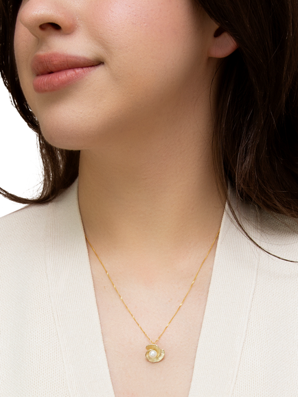 IBB Pearl Flower Pendant Necklace, Yellow Gold/Multi - view 2, Yellow Gold/ Multi