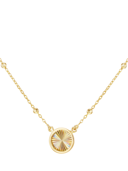 IBB 9ct Yellow Gold Rainbow Circle Trace and Ball Necklace, Yellow Gold