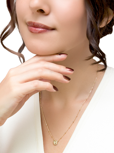 IBB 9ct Yellow Gold Rainbow Circle Trace and Ball Necklace - view 2, Yellow Gold
