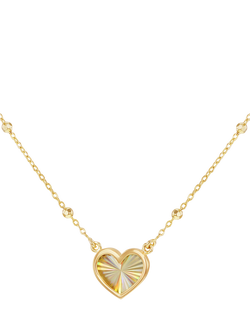IBB 9ct Yellow Gold Rainbow Heart Trace and Ball Necklace, Yellow Gold