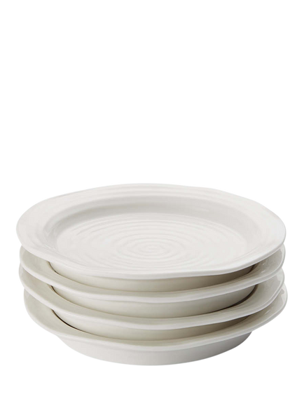 Sophie Conran for Portmeirion Porcelain Tea Plate, Set of 4, 15cm, White - view 2, White White