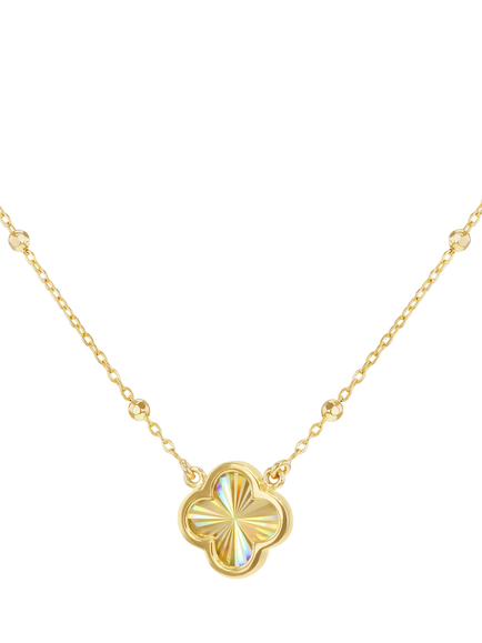 IBB 9ct Yellow Gold Rainbow Petal Trace and Ball Necklace, Yellow Gold