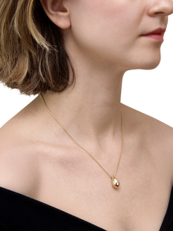 IBB 9ct Yellow Gold Small Teardrop Necklace - view 2, Yellow Gold