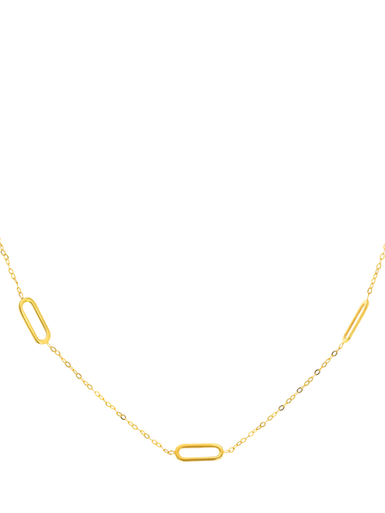 IBB 9ct Yellow Gold Three Paper Chain Necklace, Yellow Gold