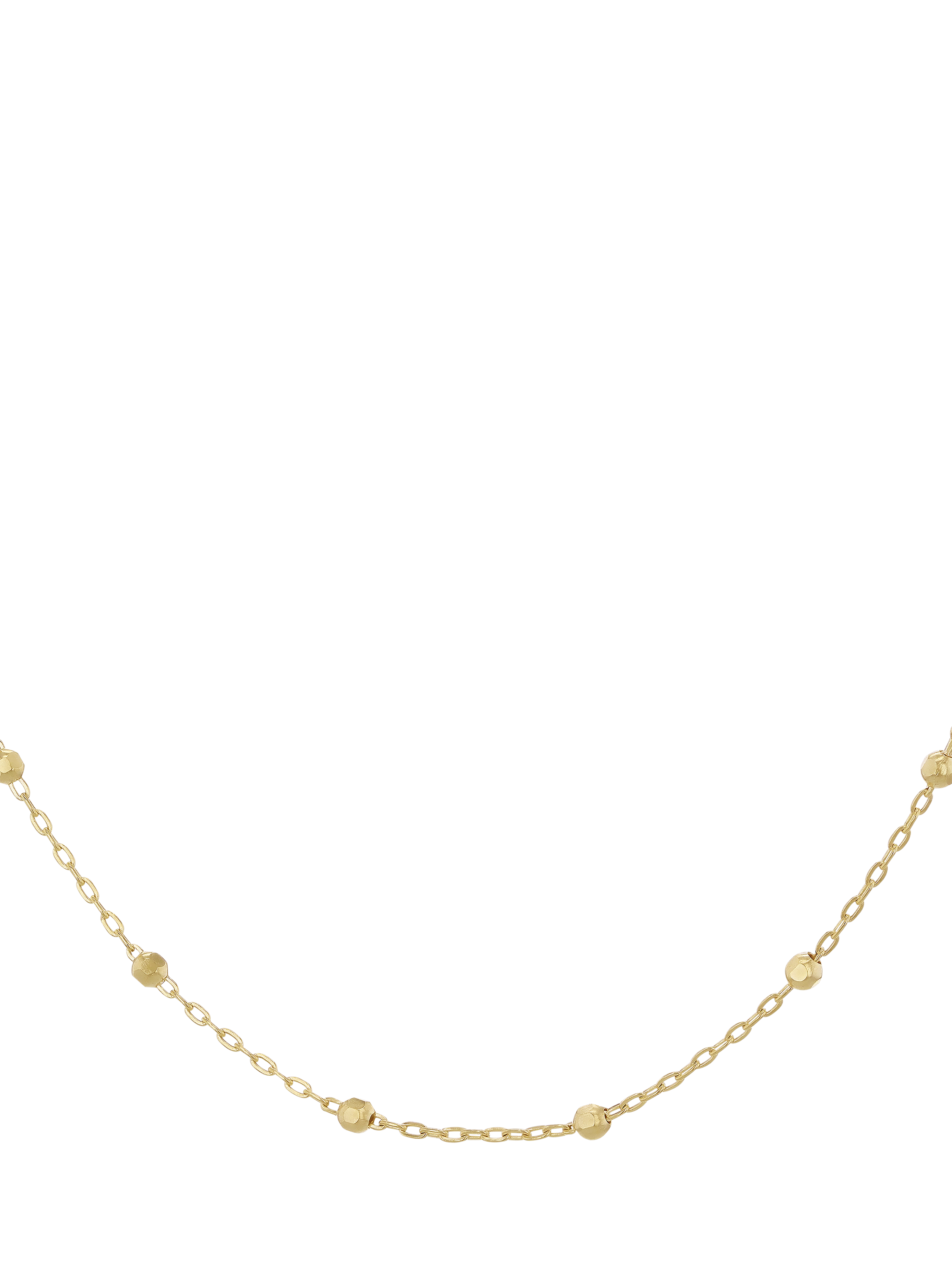 Product image 1 of 4, which shows IBB 9ct Yellow Gold Diamond Cut Ball Trace Necklace