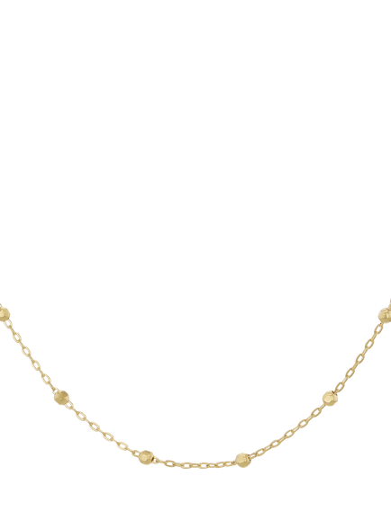 IBB 9ct Yellow Gold Diamond Cut Ball Trace Necklace, Yellow Gold