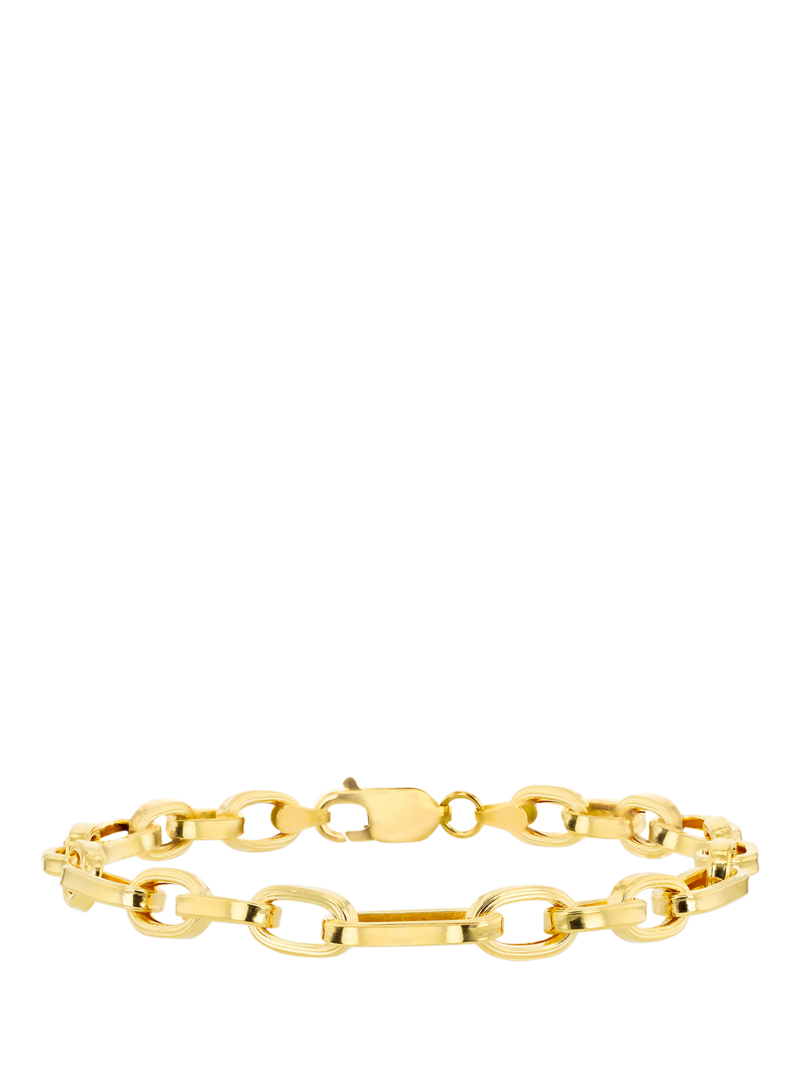 Product image 1 of 4, which shows IBB 9ct Yellow Gold Fancy Figaro Bracelet