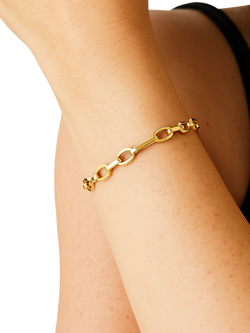 IBB 9ct Yellow Gold Fancy Figaro Bracelet - view 2, Yellow Gold