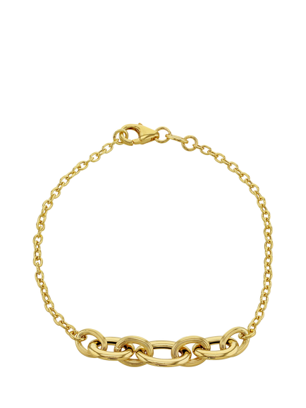 IBB 9ct Yellow Gold Rolo Curb Chain Bracelet, Yellow Gold