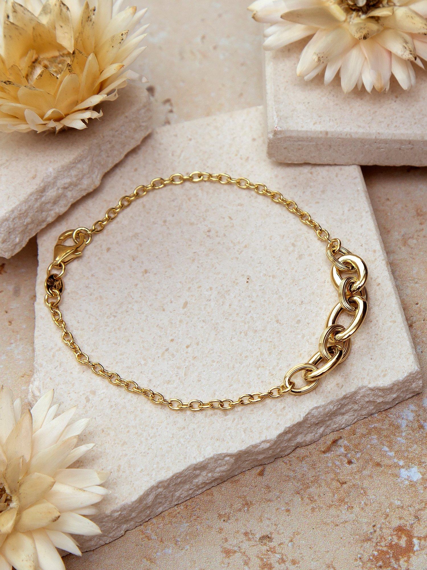 Product image 4 of 4, which shows IBB 9ct Yellow Gold Rolo Curb Chain Bracelet