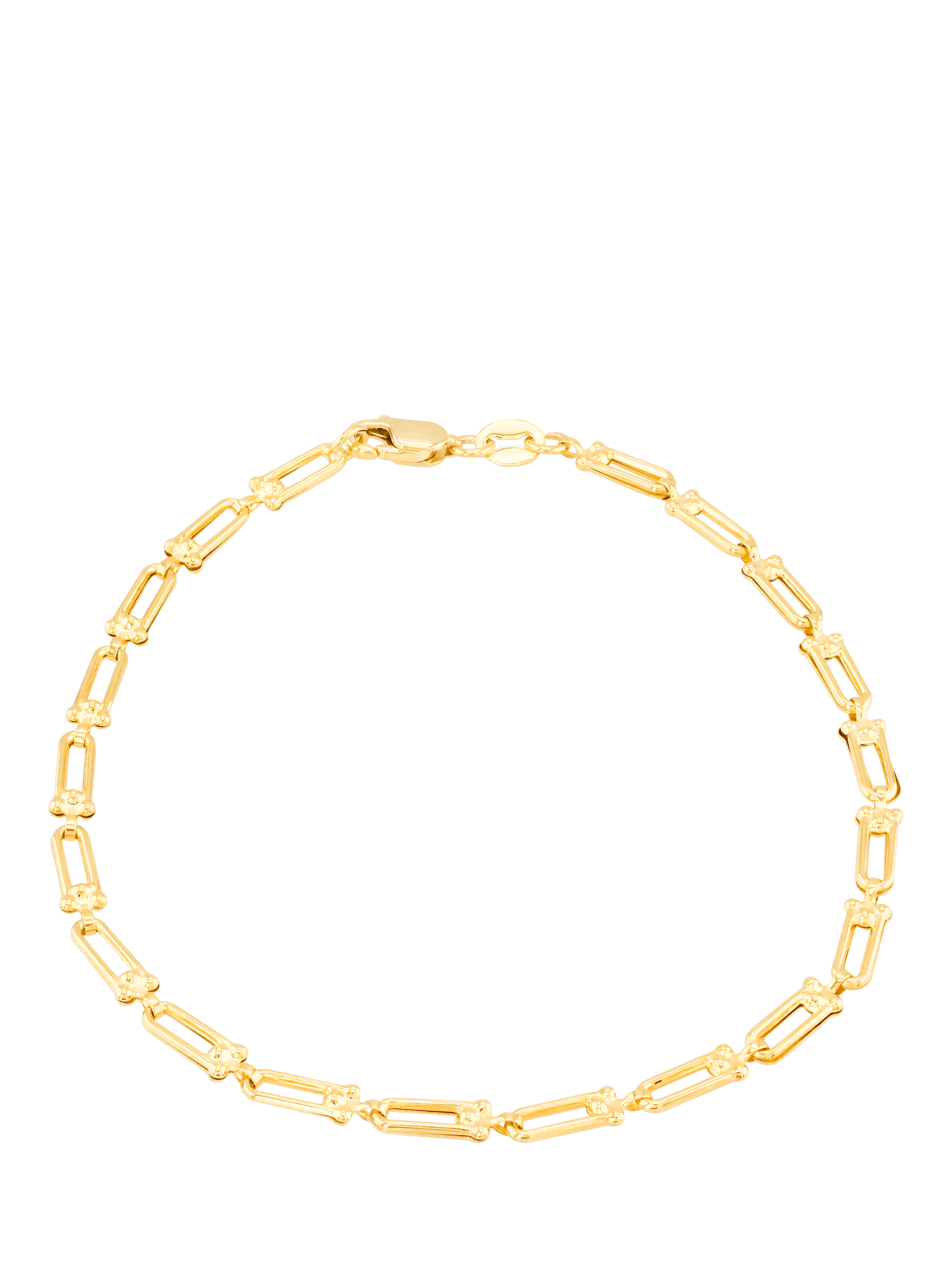 Product image 1 of 3, which shows IBB 9ct Yellow Gold Mini Industrial Chain Bracelet
