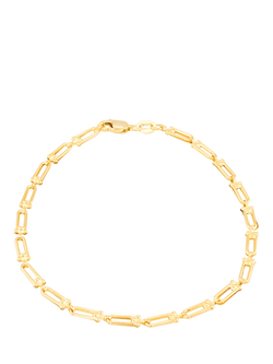 IBB 9ct Yellow Gold Mini Industrial Chain Bracelet, Yellow Gold