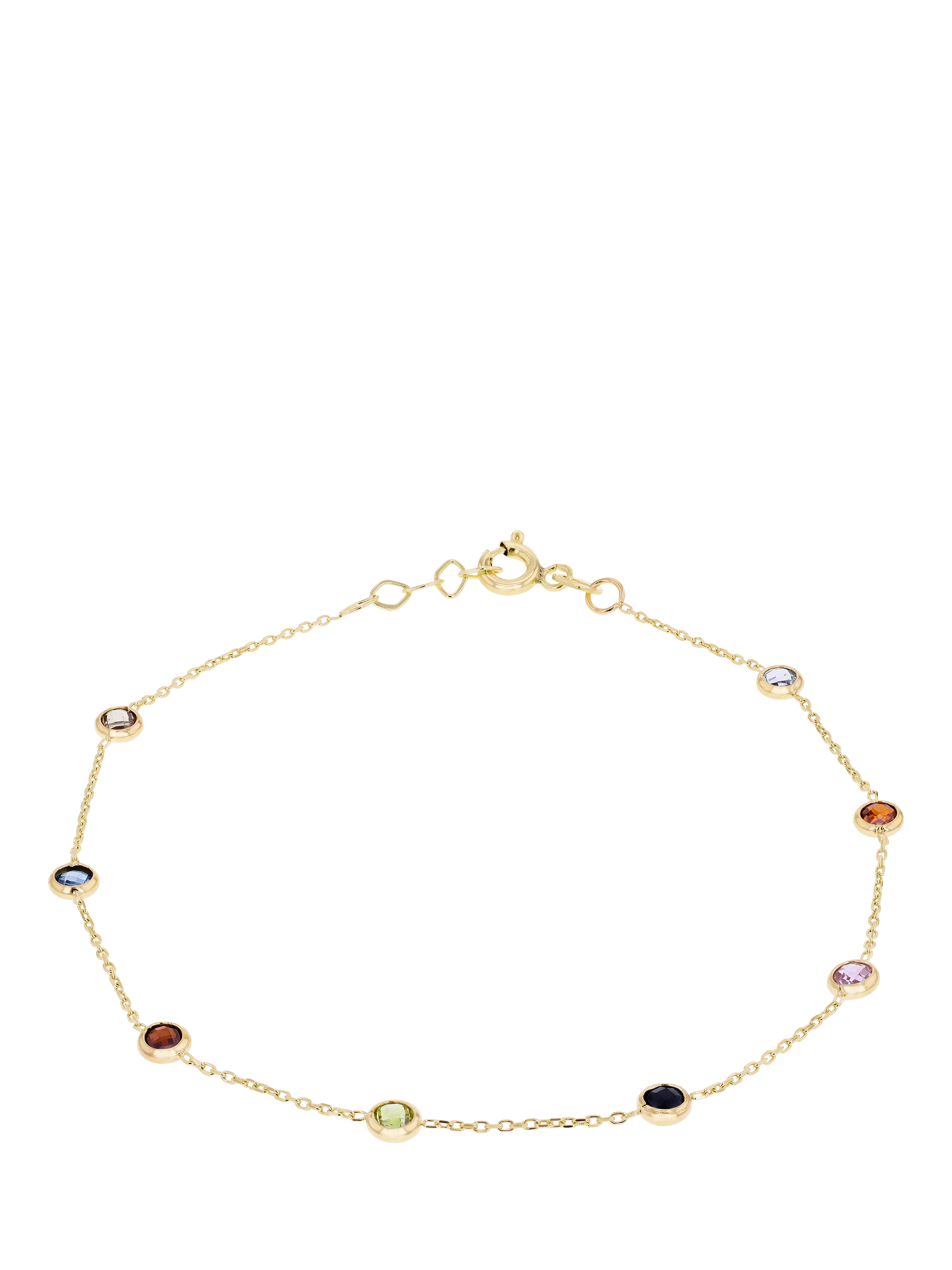 Product image 1 of 4, which shows IBB Cubic Zirconia Stone Bracelet, Yellow Gold/Multi