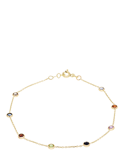 IBB Cubic Zirconia Stone Bracelet, Yellow Gold/Multi, Yellow Gold/ Multi