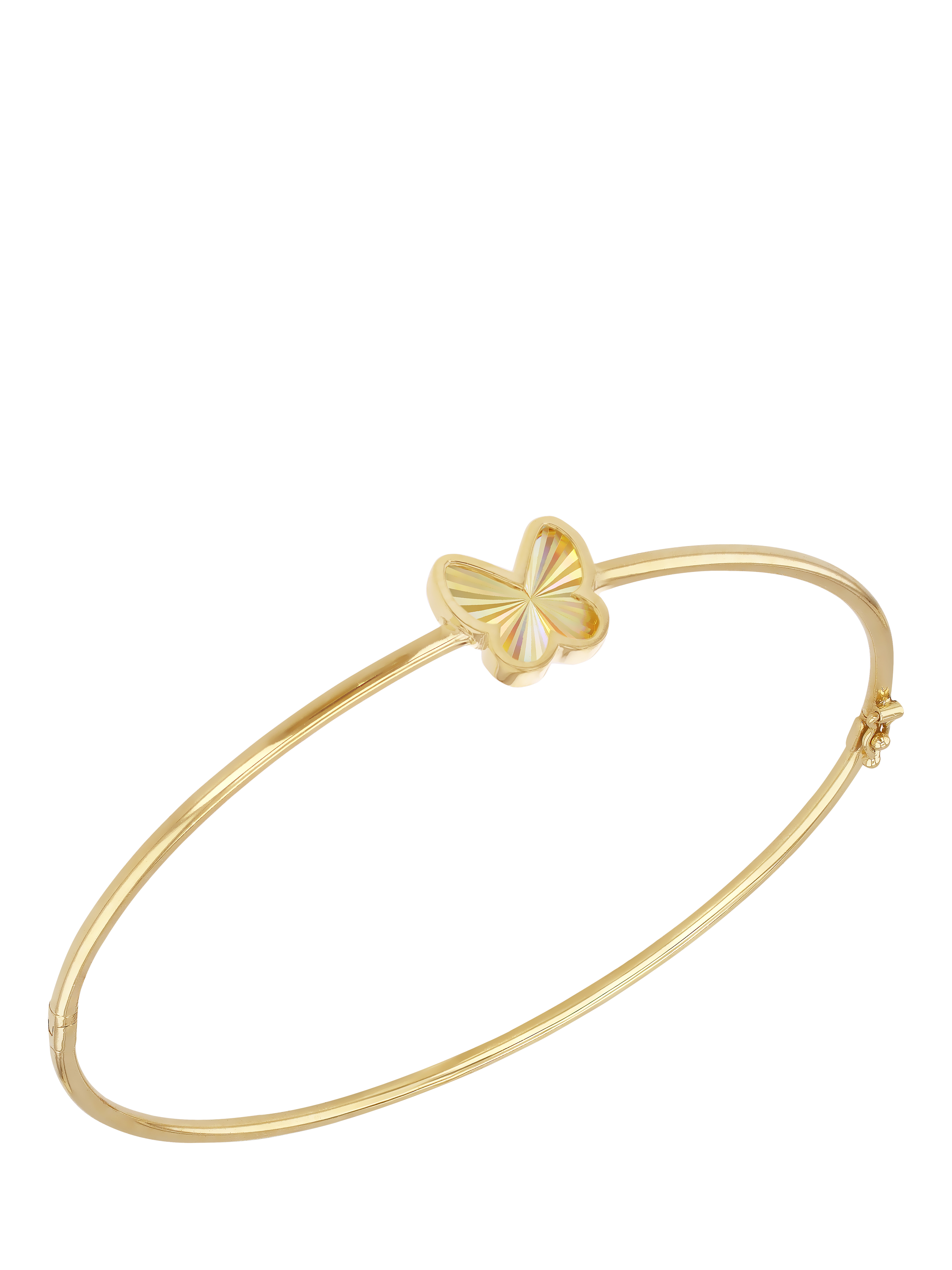 Product image 1 of 4, which shows IBB 9ct Yellow Gold Rainbow Butterfly Bangle