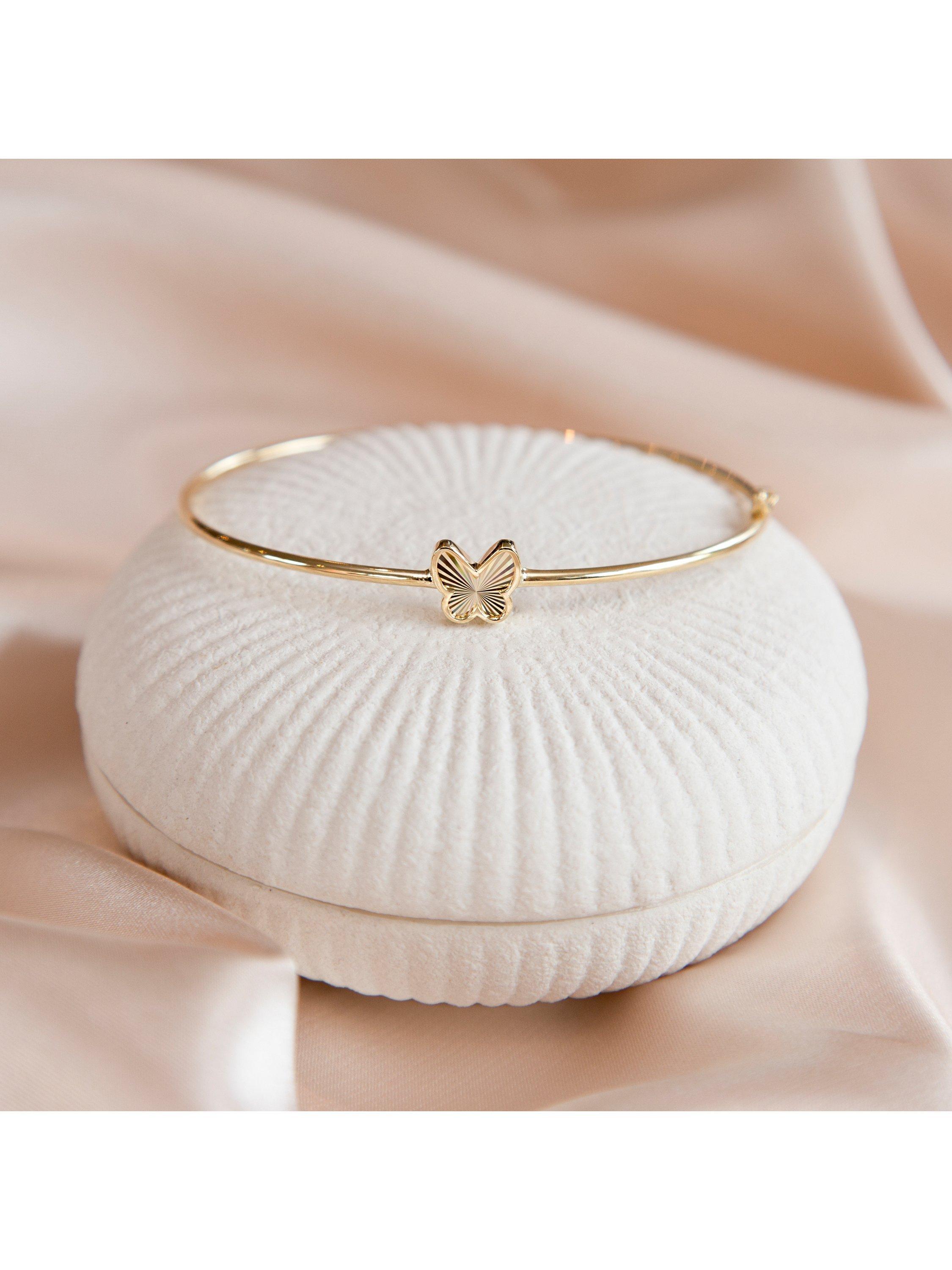 Product image 3 of 4, which shows IBB 9ct Yellow Gold Rainbow Butterfly Bangle