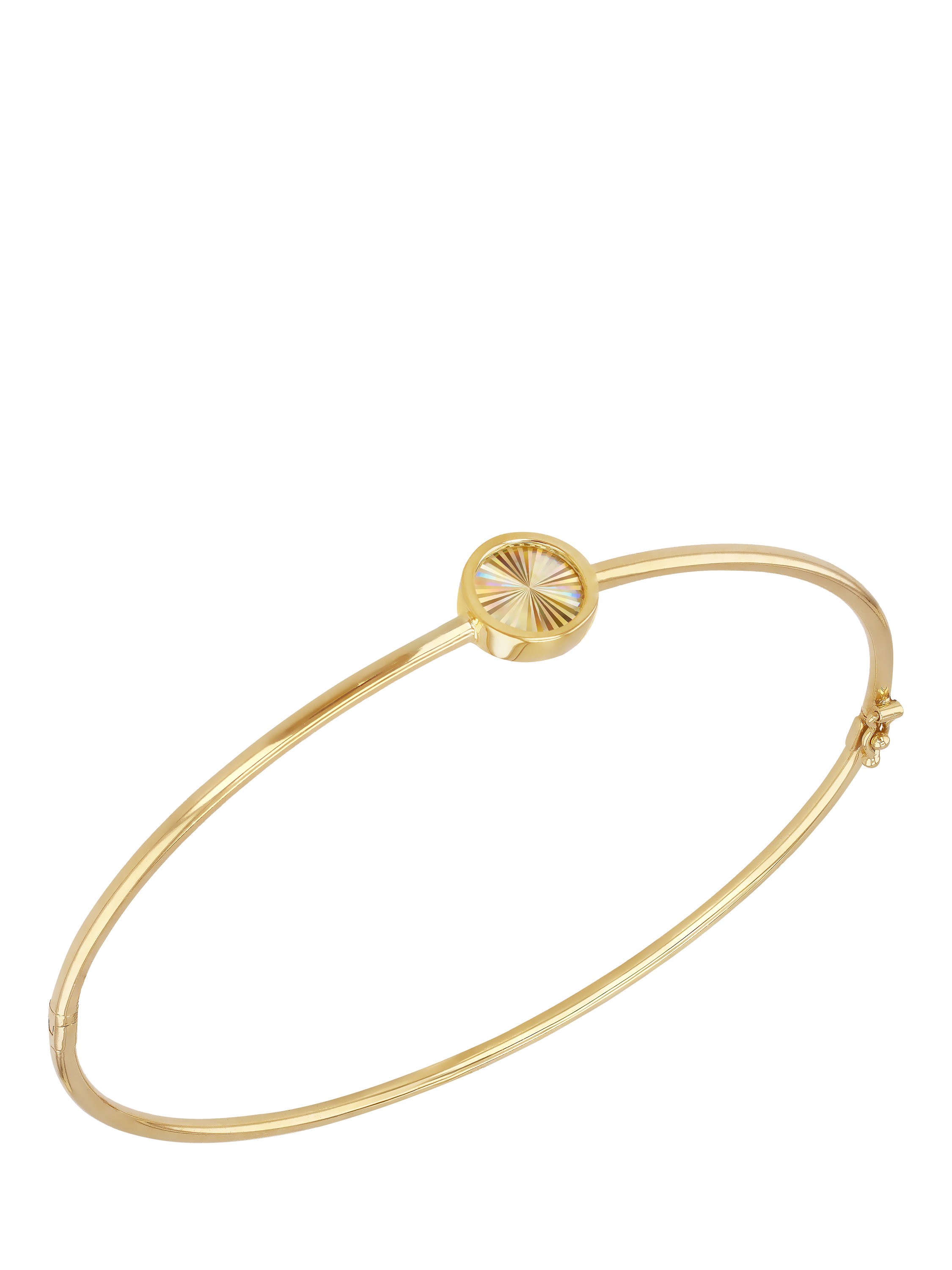 Product image 1 of 4, which shows IBB 9ct Yellow Gold Rainbow Circle Bangle