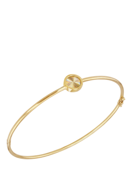 IBB 9ct Yellow Gold Rainbow Circle Bangle, Yellow Gold