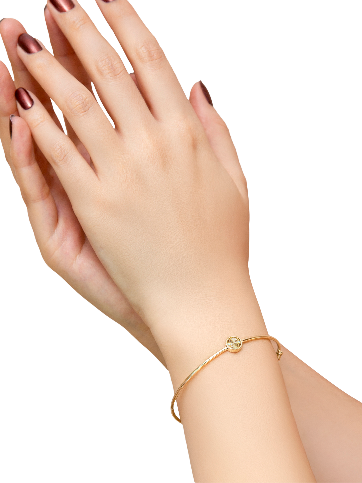 Product image 2 of 4, which shows IBB 9ct Yellow Gold Rainbow Circle Bangle