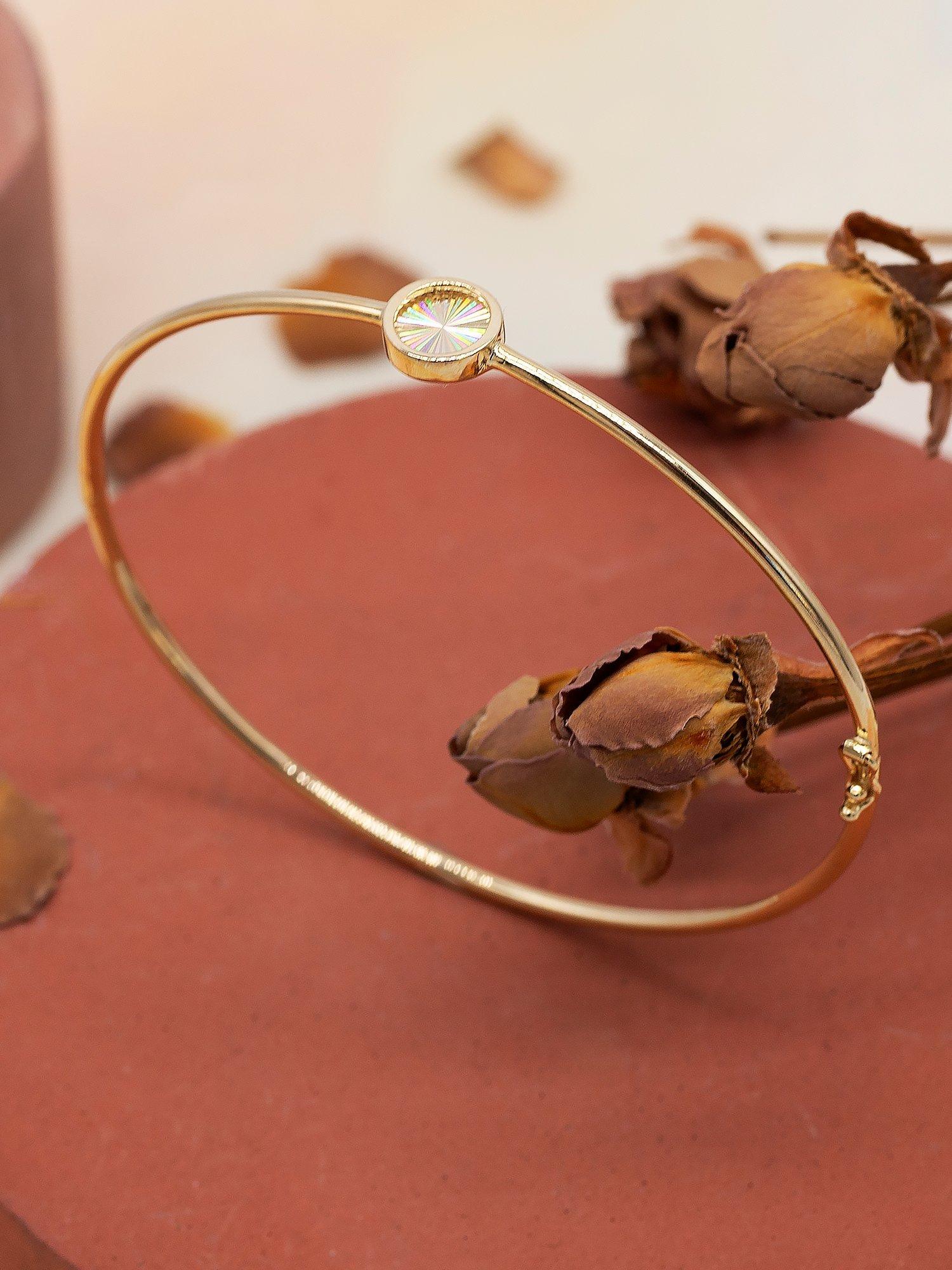 Product image 3 of 4, which shows IBB 9ct Yellow Gold Rainbow Circle Bangle