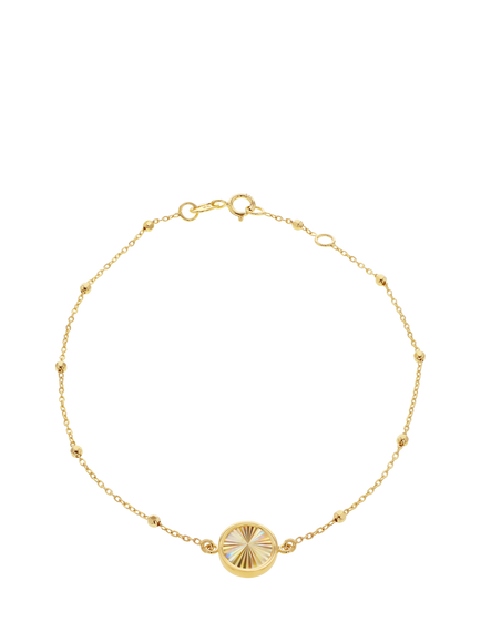 IBB 9ct Yellow Gold Rainbow Circle Trace and Ball Bracelet, Yellow Gold