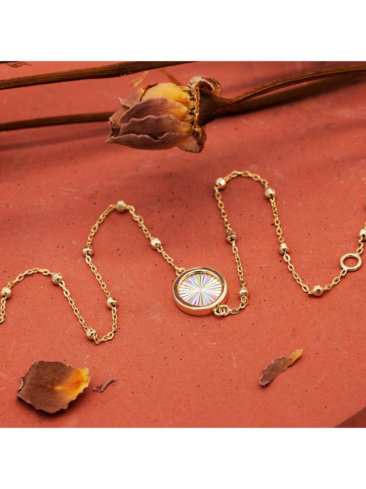 Product image 3 of 3, which shows IBB 9ct Yellow Gold Rainbow Circle Trace and Ball Bracelet