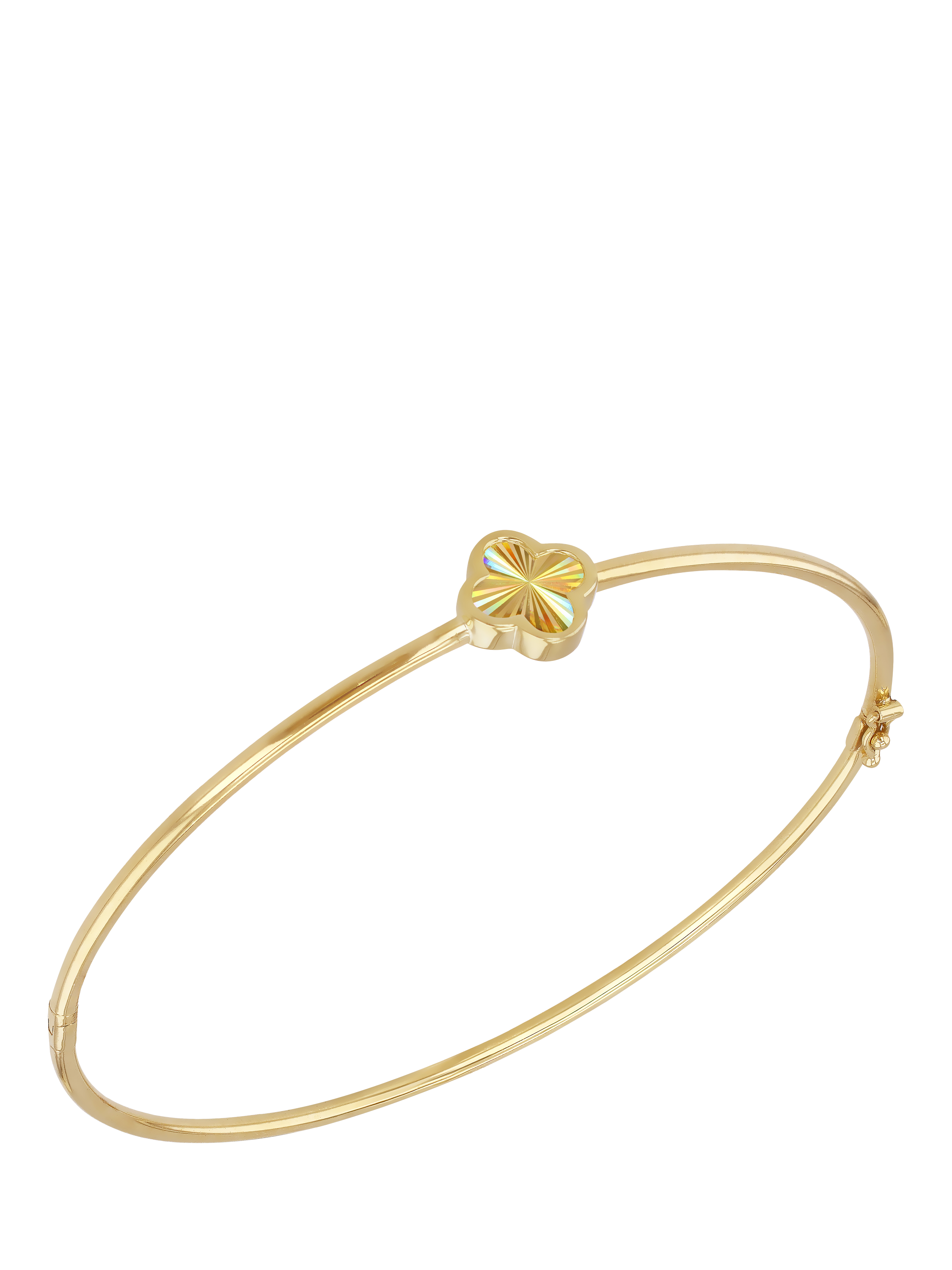 Product image 1 of 3, which shows IBB 9ct Yellow Gold Rainbow Petal Bangle