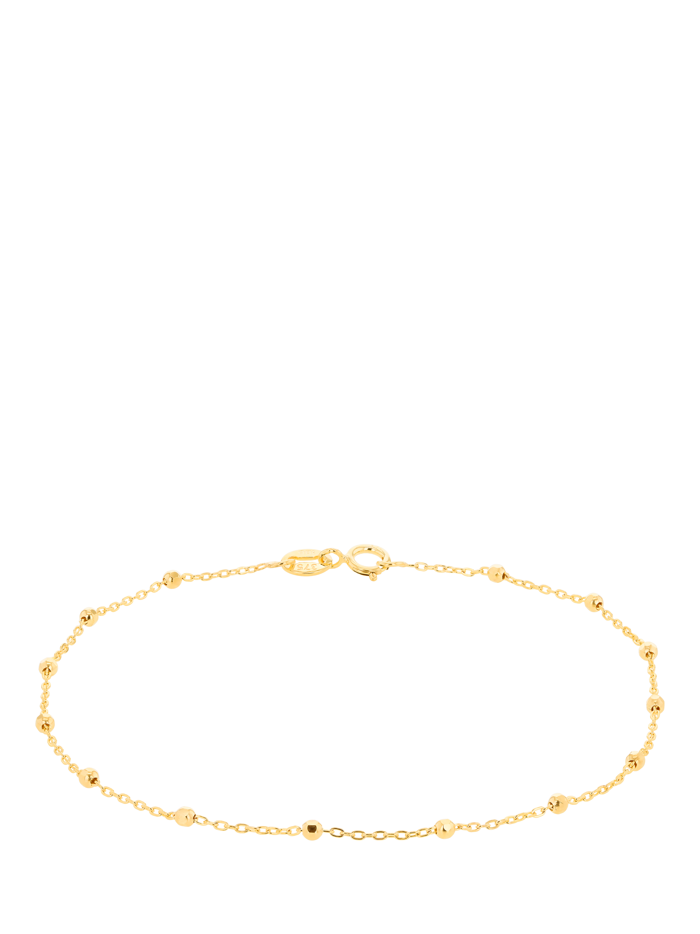 Product image 1 of 3, which shows IBB 9ct Yellow Gold Diamond Cut Ball Trace Bracelet
