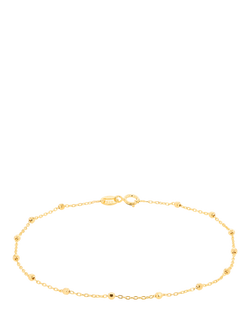 IBB 9ct Yellow Gold Diamond Cut Ball Trace Bracelet, Yellow Gold