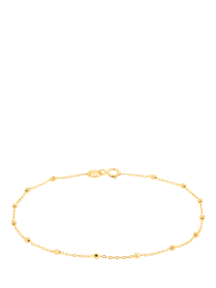 IBB 9ct Yellow Gold Diamond Cut Ball Trace Bracelet, Yellow Gold