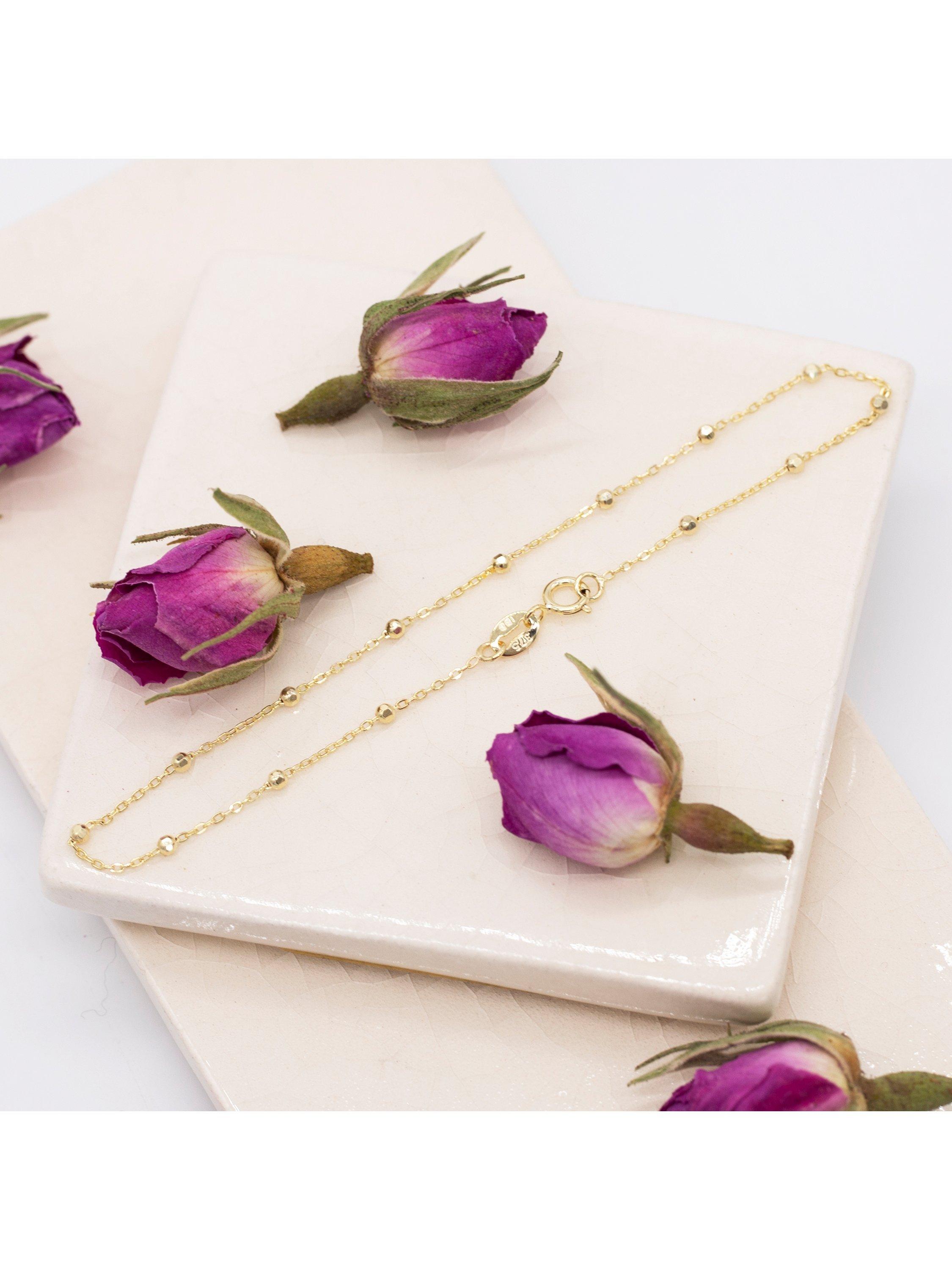 Product image 3 of 3, which shows IBB 9ct Yellow Gold Diamond Cut Ball Trace Bracelet