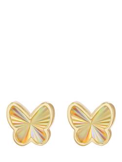 IBB 9ct Yellow Gold Rainbow Butterfly Stud Earrings, Yellow Gold