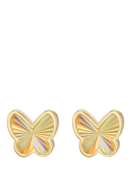 IBB 9ct Yellow Gold Rainbow Butterfly Stud Earrings, Yellow Gold