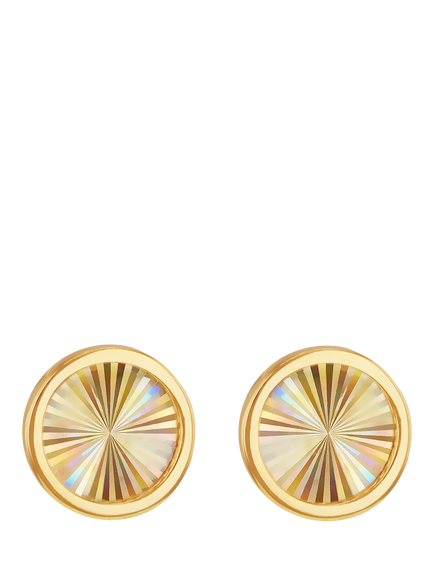 IBB 9ct Yellow Gold Rainbow Circle Stud Earrings, Yellow Gold