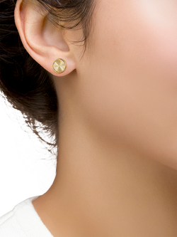 IBB 9ct Yellow Gold Rainbow Circle Stud Earrings - view 2, Yellow Gold