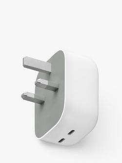 Google Pixel Dual Port Charger, 67W, Snow, Snow