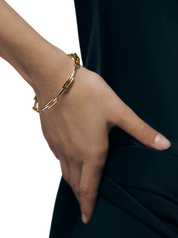 Monica Vinader Signature Link Bangle, Gold/Silver - view 2, Gold/Silver