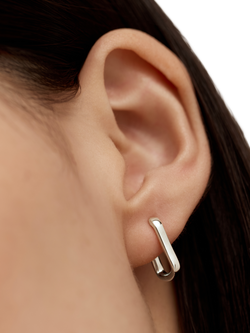 Monica Vinader Alta Hoop Earrings - view 2, Silver