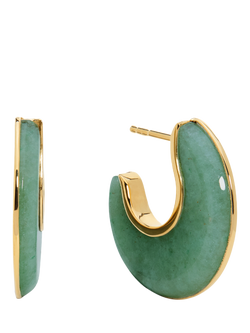 Monica Vinader Kate Young Reversible Aventurine Hoop Earrings, Green, Green