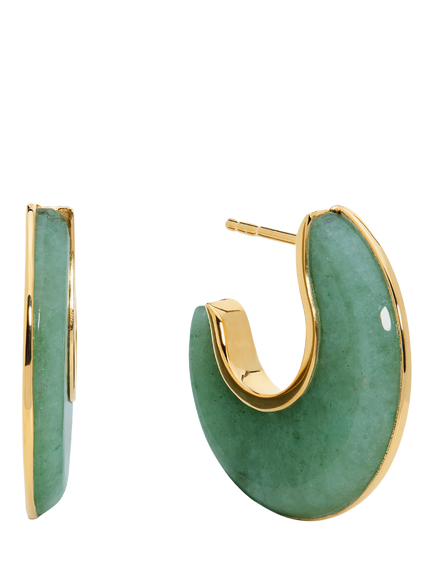 Monica Vinader Kate Young Reversible Aventurine Hoop Earrings, Green, Green