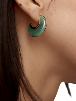 Monica Vinader Kate Young Reversible Aventurine Hoop Earrings, Green - view 2, Green