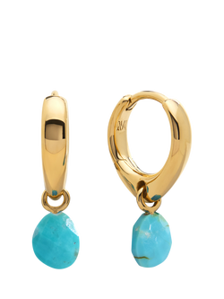 Monica Vinader Nura Turquoise Drop Earrings, Blue, Blue