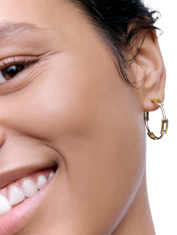 Monica Vinader Signature Hoop Earrings, Gold/Silver - view 2, Gold/Silver