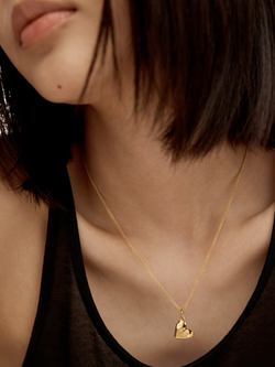 Monica Vinader Molten Heart Pendant, Gold - view 2, Gold