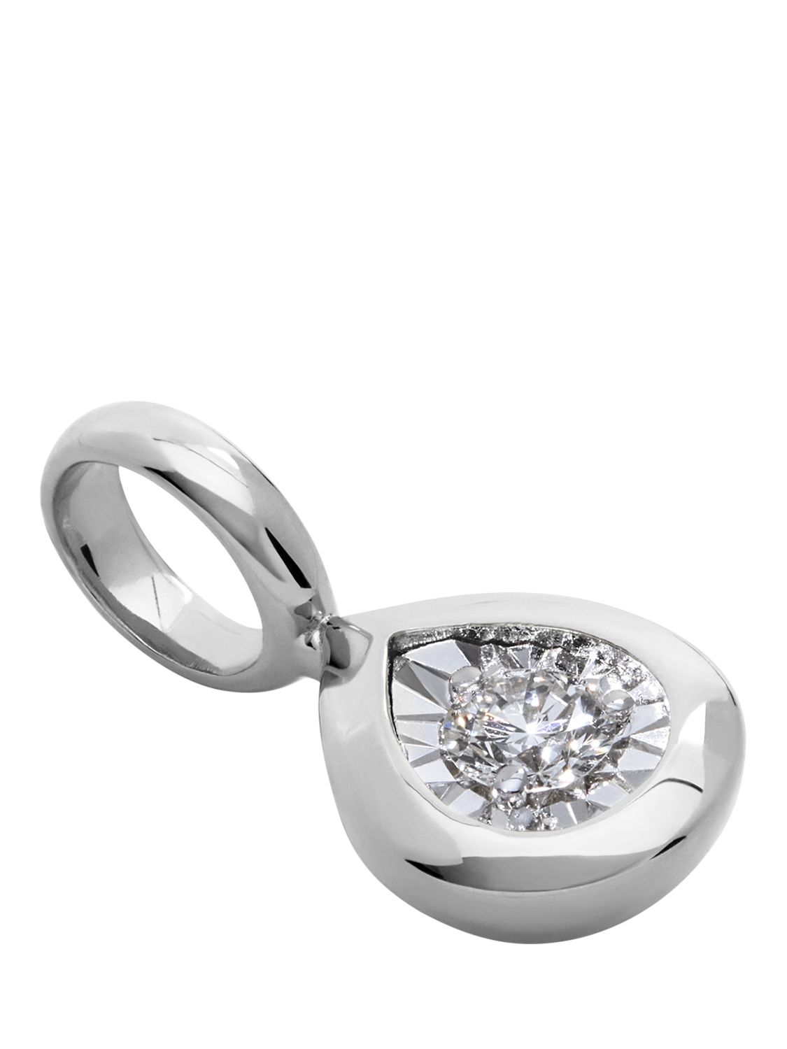 Product image 3 of 3, which shows Monica Vinader Pear Diamond Pendant, Silver