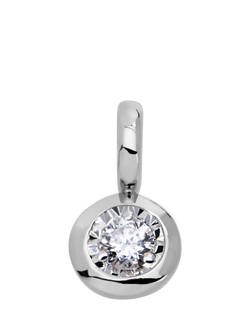 Monica Vinader Round Diamond Pendant, Silver, Silver